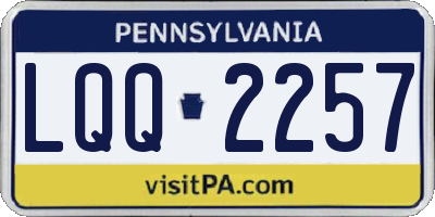 PA license plate LQQ2257