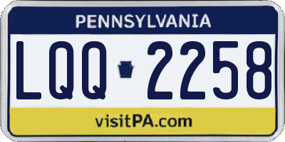 PA license plate LQQ2258