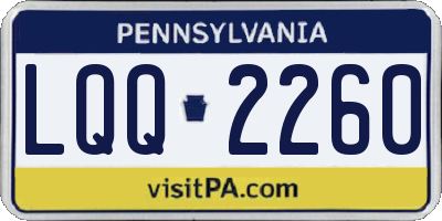 PA license plate LQQ2260