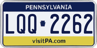 PA license plate LQQ2262