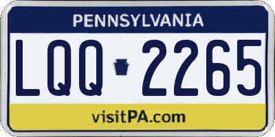 PA license plate LQQ2265