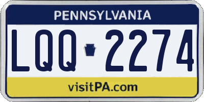PA license plate LQQ2274