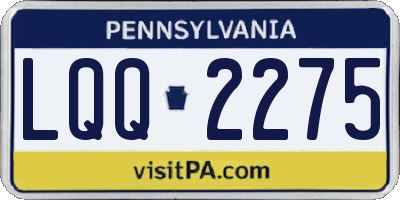 PA license plate LQQ2275