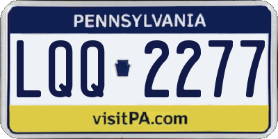 PA license plate LQQ2277