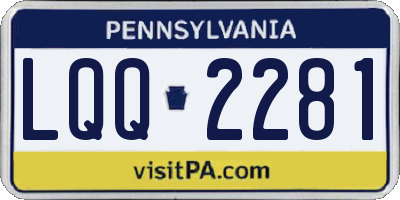 PA license plate LQQ2281