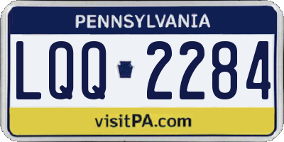 PA license plate LQQ2284