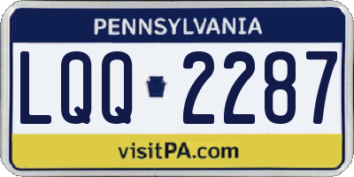 PA license plate LQQ2287