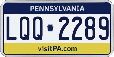 PA license plate LQQ2289
