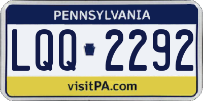 PA license plate LQQ2292
