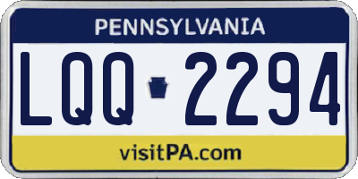 PA license plate LQQ2294