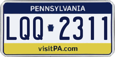 PA license plate LQQ2311
