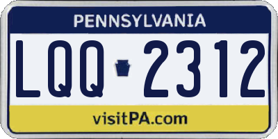 PA license plate LQQ2312