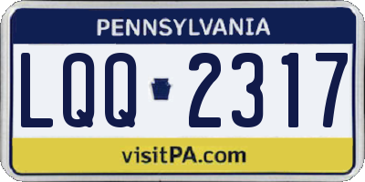 PA license plate LQQ2317