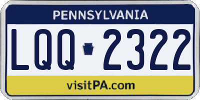 PA license plate LQQ2322