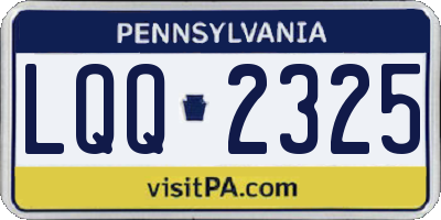 PA license plate LQQ2325