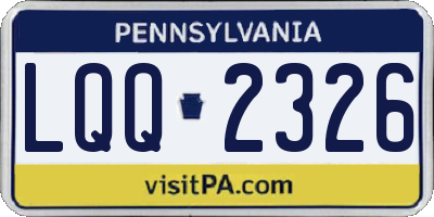 PA license plate LQQ2326