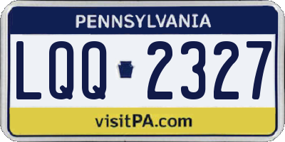 PA license plate LQQ2327