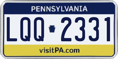 PA license plate LQQ2331