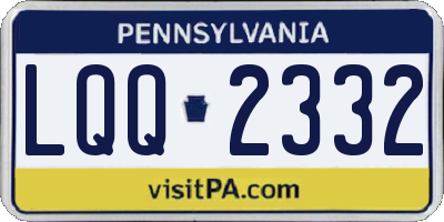 PA license plate LQQ2332