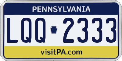 PA license plate LQQ2333