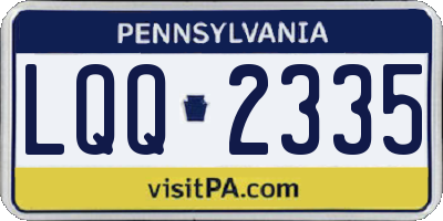 PA license plate LQQ2335