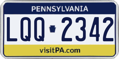 PA license plate LQQ2342