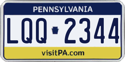 PA license plate LQQ2344