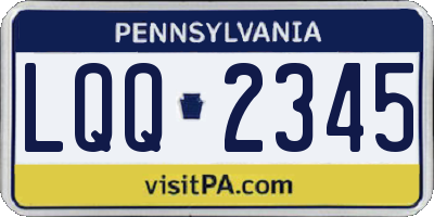 PA license plate LQQ2345
