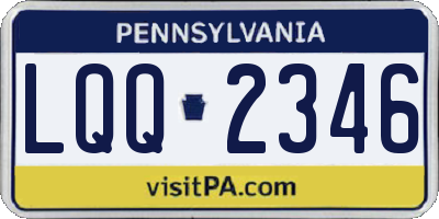 PA license plate LQQ2346