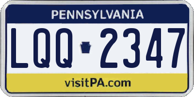 PA license plate LQQ2347