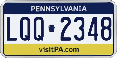 PA license plate LQQ2348