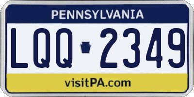PA license plate LQQ2349