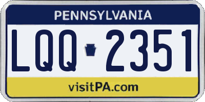PA license plate LQQ2351