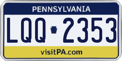 PA license plate LQQ2353