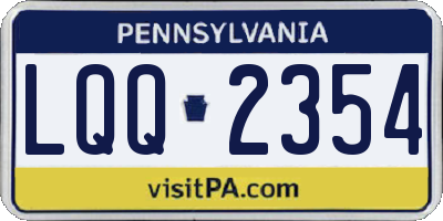 PA license plate LQQ2354