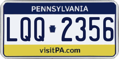 PA license plate LQQ2356
