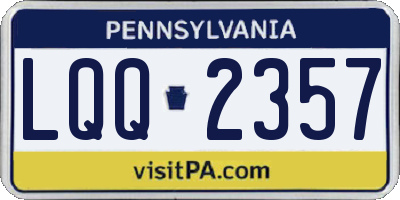 PA license plate LQQ2357