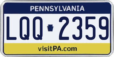 PA license plate LQQ2359