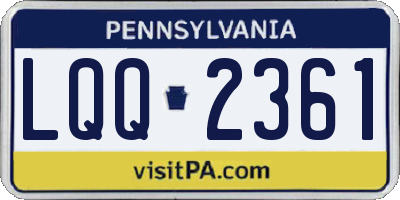 PA license plate LQQ2361