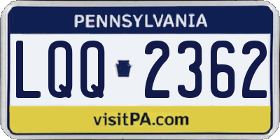 PA license plate LQQ2362