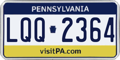 PA license plate LQQ2364