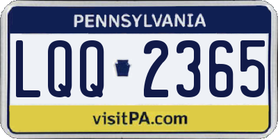 PA license plate LQQ2365