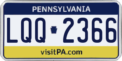 PA license plate LQQ2366