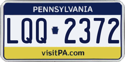 PA license plate LQQ2372