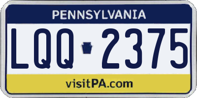 PA license plate LQQ2375