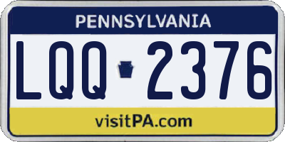 PA license plate LQQ2376