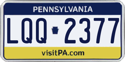 PA license plate LQQ2377