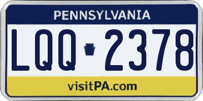 PA license plate LQQ2378