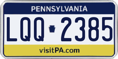 PA license plate LQQ2385
