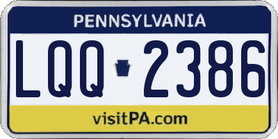 PA license plate LQQ2386